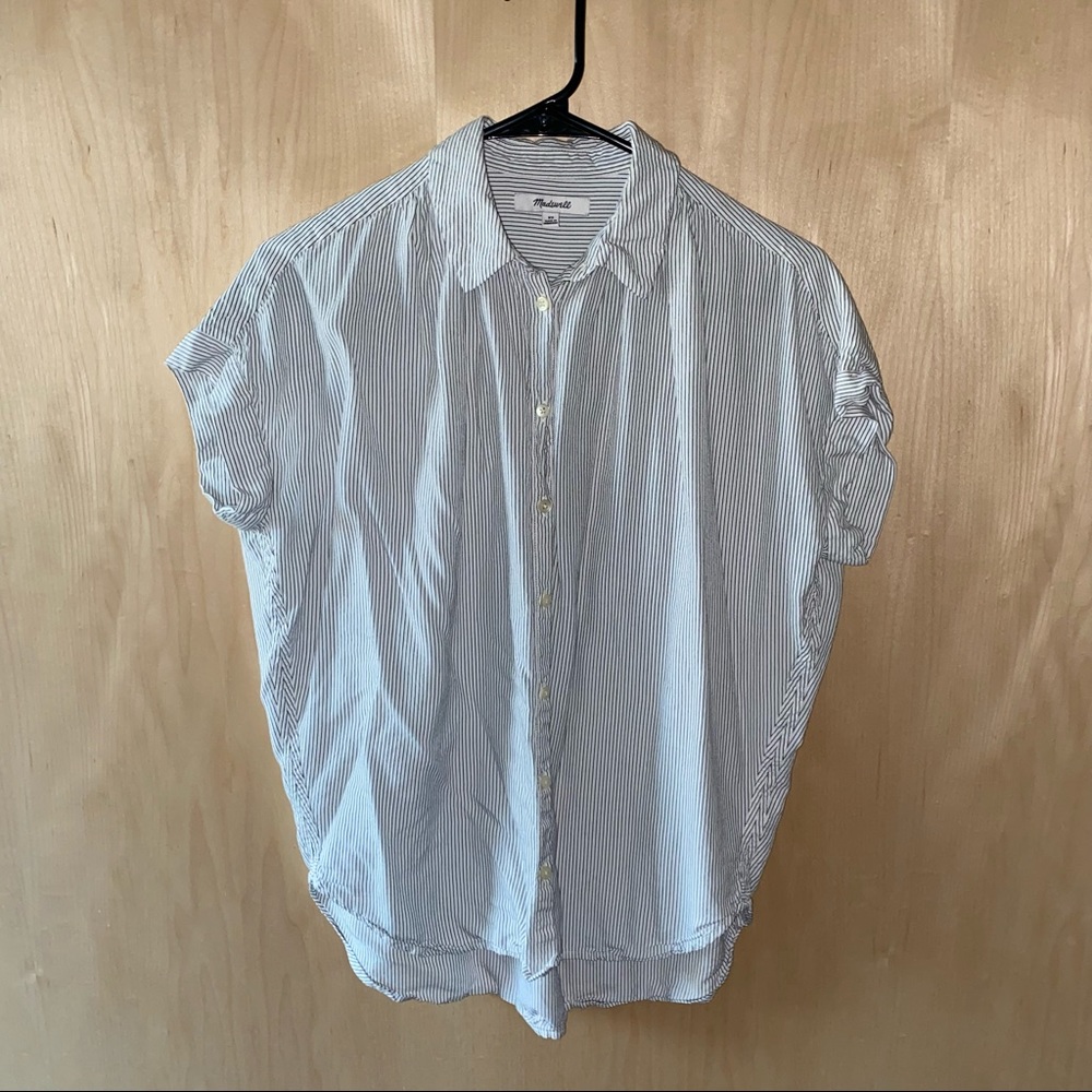 Madewell Central Pinstripe Short Sleeve Button Up